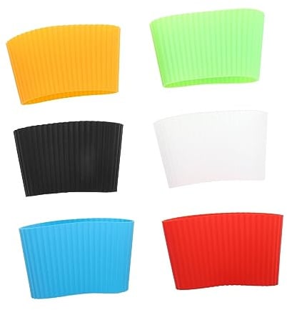 MAGICLULU Silikonhüllen 6 Stück-pack für Glasbecher Hitzeisolierende | Rutschfest, Verschleißarm, Leicht Anzubringen, Schlicht Minimal, Stilvoll