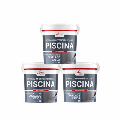 Wasserabweisender Dichtputz für Pools und Becken: ARCACIM POOL Grau - 3 X 25 KG