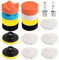 17 Pièces kit Lustrage Carrosserie Voiture Tampons Eponge de Polissage de 80 MM Accessoire pour Polisseuse Pad Polissage Manuel Voiture Utilisé pour Le Polissage Le Meulage et Le Cirage