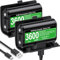 2 x 3600 mWh - Batería para mando Xbox Series X, recargable para mando Xbox con 12 horas de reproducción, compatible con los mandos Xbox Series X/S, Xbox One S/X/Elite(Negro)