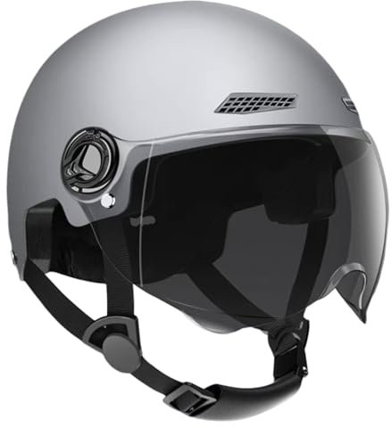 Casque de vélo, casque léger pour homme et femme, casque de montagne et de route réglable pour adultes, casque pour adultes avec lunettes, casque de vélo scooter avec pare-soleil amovible