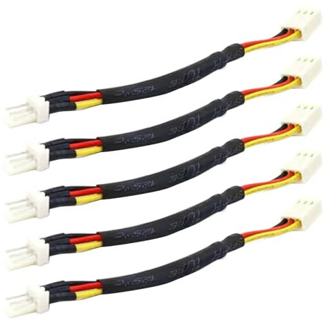 12CM/4.72in CPU Fan Noise Cable Speed Reducer 3 Pin Male To Female Connector For PC For Case Fan 5Pieces