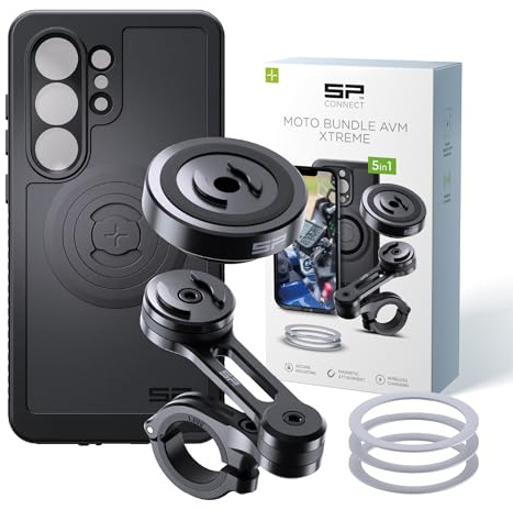 SP CONNECT Moto Bundle II AVM Xtreme | SPC+ | Halterung kompatibel mit Samsung S23 Ultra | Handyhalterung für Motorrad | Handyhalter Smartphone | Zubehör vibrationsgedämpft für Motorroller Moped