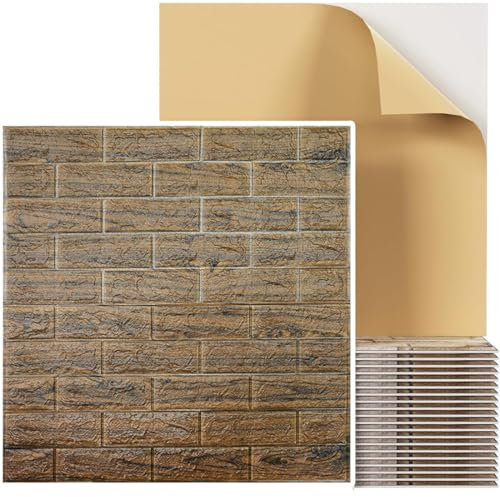 HAILM Rivestimento Parete più Spessa Rimovibile, Pannelli Finta Pietra per Esterni Impermeabili, Pannello Decorativo Parete in Schiuma PE Piastrelle Adesive Muro,10pcs