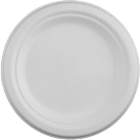 Clarina - Zuckerrohrteller -Eco Pappteller - Einweggeschirr - Einwegteller 50 Stück - 17 cm - Umweltfreundlich - Biologisch Abbaubar