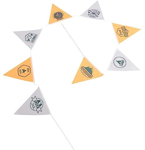 Parliky 3pcs Camping String Flag Outdoor Decor Photo Garland Camping Party Supplies Shower Decoration Campfire Centerpiece Pennant Banner Barbecue Party Supplies Orange Polyester