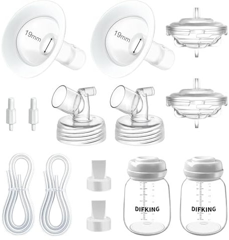 DIFKING 21mm Pump Parts Compatible with Spectra S2 Accessories Spectra S1, Spectra 9 Plus，Spectra Syndergy Gold. Two-Piece Flange 21mm(Separable Shield and Connector) (Full Set-19mm)
