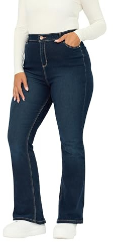 Yours Curve Dark Indigo Bootcut Stretch Isla Jeans - Women's - Plus Size Curve