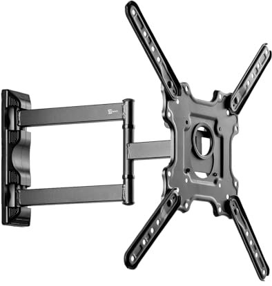 TELE System Supporto TV Parete Inclinabile e Orientabile, Staffa Braccio TV 32-55 Pollici, VESA 100x100-400x400, Ultra Resistente fino a 31,8 kg, Estensione 58-428mm, Rotazione 180°