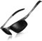 DADA-PRO Polarised Sunglasses Mens Running Driving Cycling Sports Wrap Around Sun Glasses Designer UV Protection Mirrored Shades for Fishing Hiking 8177 (Gun/Non Mirrored Lens)