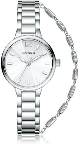 CIVO Armbanduhr Damen Klein Silber: Edelstahl Wasserdicht Damenuhr mit Armband - Leuchtend Analog Uhr für Frauen Elegant Geschenke