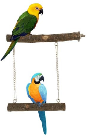 Altalena per Uccelli Giocattolo di Uccelli in Legno,Giocattolo Altalena per Uccelli,Altalene per Pappagalli,Gabbia dell'Uccello Che Appende i Giocattoli per Uccelli,Pappagalli