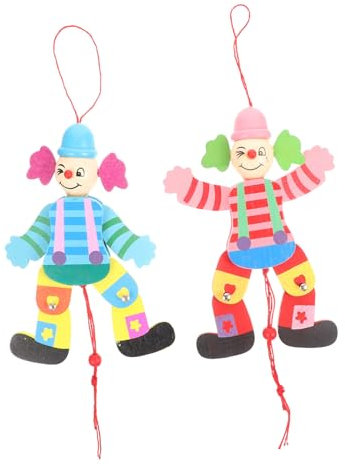 UPKOCH Clown Marionette Holz Handpuppe Für Kinder Interaktives Marionettenspielzeug Lernspielzeug Fingerspielzeug
