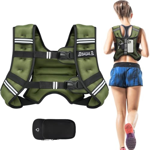 BAGAIL Weighted Vest for Strength Training, Bust Size Adjustable, Convenient Pocket, Iron Sand Weighted Vests, Ideal for Gym Workouts, Yoga Training and Aerobic Exercises