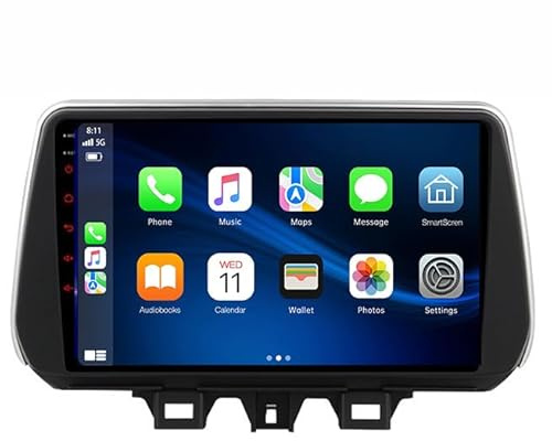 Autoradio Kabelloses Auto für Hyundai New Tucson IX35 2018-2019 Android 14 Radio mit Navi 9 Zoll Touchscreen Bluetooth HiFi GPS Navigation WiFi FM RDS Radio Stereo,Rückfahrkamera