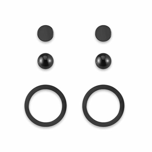 Ohrstecker für Damen | Kreis Ohrringe | Ohrringe Set Rund | Ohrschmuck in Gold - Rosegold - Silber - Schwarz | Inkl. Geschenkbox