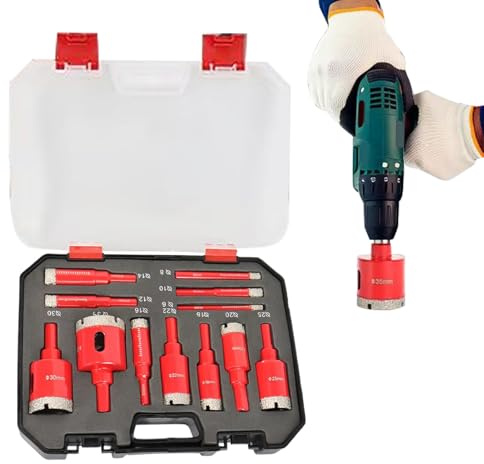 Vmiorzq Kit de Carotteuses pour Céramique,Utilisation à Sec Antidérapant - Mèches de Perçage pour Porcelaine - pour Professionnels Propriétaires Plombiers Réparation Murale Câblage