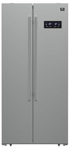 Forno Salerno 33-inch Freestanding Side-by-side Refrigerator in Stainless Steel, 15.6 cu.ft.