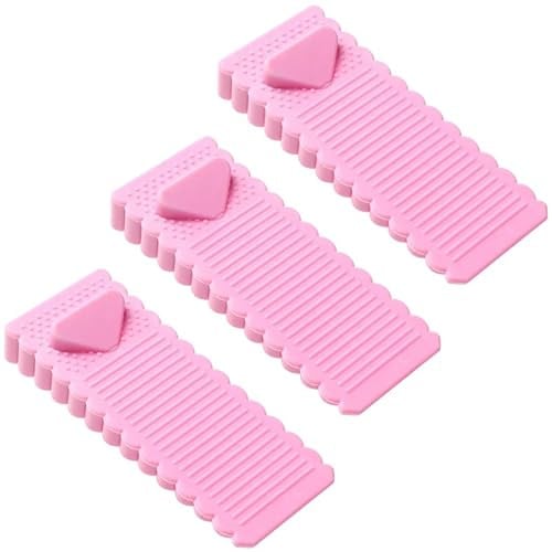 YOOUMI Door Plug 3 PCs,Durable Anti Slip Rubber Door Wedges That can be Flexibly Stacked and Adjusted in Height, Suitable for Door Stops of All Types of Door Frames (Pink)