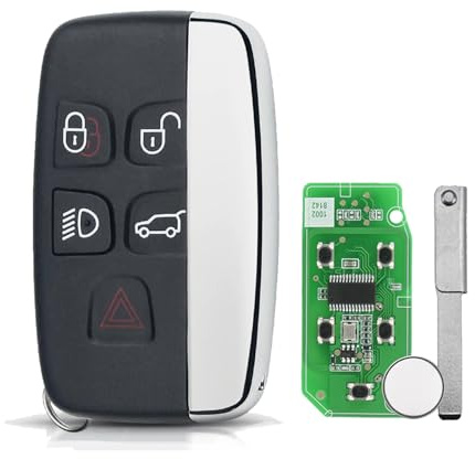 433Mhz 5 Buttons For Landrover Remote Key Fob Replacement For Range Rover Evoque Range Rover Sport Jaguar XF XE F Pace fob F Type Key Fob with Blade