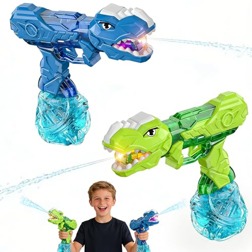 2 Pezzi Pistola ad Acqua Elettrica Per Bambini, Portata di 7-8M Electric | Pistole ad Acqua con luci ed Effetti Sonori, Water Gun Giocattolo Blaster ad Acqua per Feste Estive Giardino Piscina Spiaggia