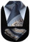 HISDERN Krawatten für Herren Extra Lange Paisley Krawatte und Einstecktuch Set Elegante Klassisch Hochzeit Seidenkrawatte Taschentuch Braun & Marine