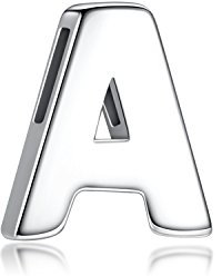 Candyfancy Buchstaben Silber 925 Anhänger Halskette Personalisierte A-Z (Anhänger Buchstabe A)