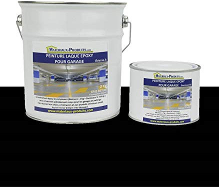 Peinture Laque Epoxy pour Garage 1 Kg Noir - MATPRO