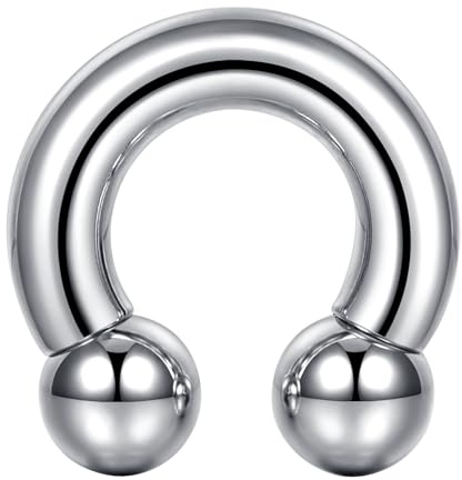 Funseedrr Innengewinde Hufeisen Piercing Ring mit Kugel Intim Circular Barbell Piercing Chirurgenstahl (2 2.5 3 4 5 6 8 10mm Dicke)