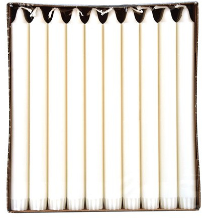 PAPSTAR 120 Kronkerzen Ø 2,3 cm · 24 cm Weiss aus 100% Stearin Stabkerzen
