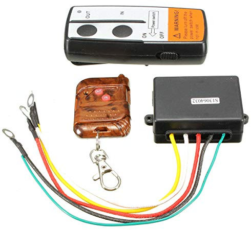 C-FUNN Verricello Elettrico Senza Fili A 12V con Portata del Telecomando di 75Ft 22,5 Metri