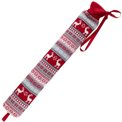 LIVIVO 2L Extra Long Hot Water Bottle with Soft, Removable and Washable Fleece/Knitted/Faux Fur Cover - Giant Size Ideal for Full Body (Christmas Style)