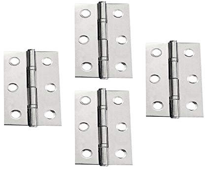 YOFASEN Cerniere in Acciaio Inossidabile - Cerniera per Porte Cerniere Pieghevoli Cerniere per Finestra Armadio Cerniera per Mobili, Argento, 3 pollici(70x44x1.2mm) - 4pcs