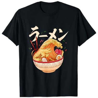 Große Ramen Welle vor Kanagawa - Japanische Kawaii Kanji Art T-Shirt