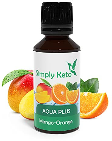 Simply Keto Aqua Plus Flavour Drops (Mango-Orange) 30ml - Natürliche Aromatropfen ohne Kalorien - Sirup-Alternative für 12 Liter Wasser mit authentischem Geschmack - Ohne Aspartam & Zuckerfrei