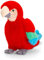tachi Plüschtier Ara sitzend, Kuscheltier Papagei rot, Stofftier Vogel 20 cm aus 100% recycelten Plüsch