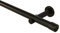 Gardinenstange schwarz aus Metall, 20 mm Durchmesser, Vorhangstange für Wand- und Deckenmontage geeignet, Komplettset mit Halterungen und Endstück Kappe, 140 cm