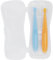 Cuillères pour bébé, cuillères en silicone pour bébé, portable pour bébé de bébé pour pour bébé(Jaune+bleu)