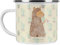 Mr. & Mrs. Panda Camping Emaille Tasse Alpaka Fahne - Geschenk, Kaffee Blechtasse, Emaille Campingbecher, Lama, Camping Tassen, Alpakas, Metall