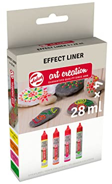 Talens Art Creation Effect Liner Set | 3D Liners in 4 Neon Colors | Relief Liner for Crafts, DIY, Card Making, Fabric