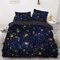 Luowei Bettwäsche 135x200cm 3D Galaxis Sternenhimmel Motiv Bettbezug Set Mikrofaser Kinder Jungen Deckenbezug mit Reißverschluss und 1 Kissenbezug 80x80 cm – (Galaxy 4, 135 x 200 cm)