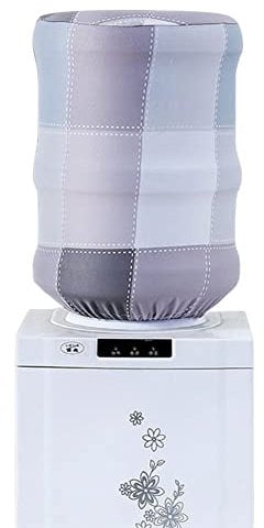 5 Gallon Water Dispenser Barrel Dust Proof Cover, High Stretchy Fabric Water Bucket Protector Covers, Reusable Elastic Protective Water Bottle Cover Suit for Home, Hotel and Restrant (Grey Plaid)