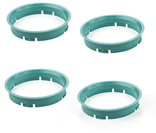 LST 4x Distanzringe Zentrierringe Türkis für Alufelgen Ø 70,0 mm - Ø 66,6 mm