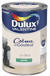 Dulux Valentine Crème de Couleur - Peinture multi-supports intérieure - Satin Lin Brut 1,25 L