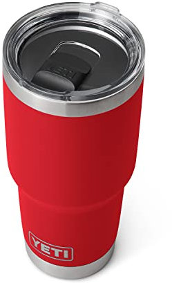 YETI Rambler 30 oz Tumbler, Stainless Steel, Vacuum Insulated with MagSlider Lid, Rescue Red