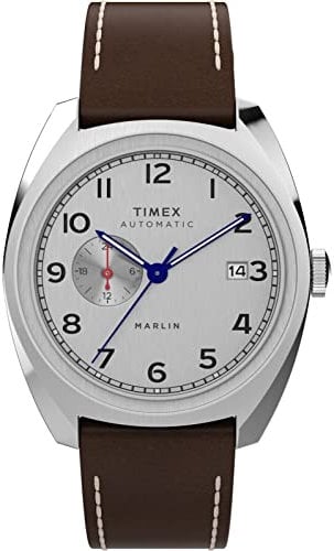 Timex Automatisch Herren Multi Dial Uhr mit Leder Armband Marlin Sub-Dial