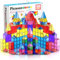 PicassoTiles 100 Piece Set 100pcs Magnet Building Tiles Clear Magnetic 3D Blocks Construction Playboards, Creativity Beyond Imagination, Inspirational, Recreational, Educational Conventional