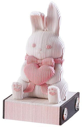 2024 Kalender Memo Pad 3D Memo Pad exquisite elegante dekorative 3D -Notepad Büro Wohnzimmer Desk Geschenk für Kollegen Freund, Bunny