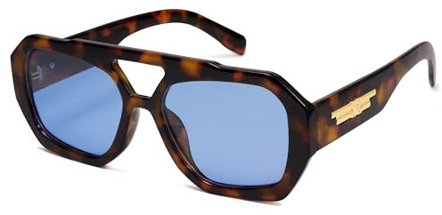 SOJOS Polarisiert Sonnenbrille Damen Herren Retro Sechseckigen Quadratische Kunststoff Designer Sonnenbrillen SJ2288