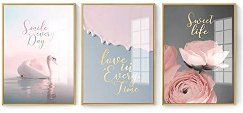 VejiA Wanddekoration Kombination Wandbild Home Hintergrund Wanddekoration Kunst Malerei Wohnzimmer Wandbehang Gemälde Triptychon